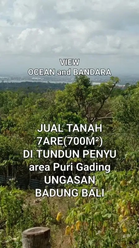 jual tanah 7are tundun penyu view laut dan bandara