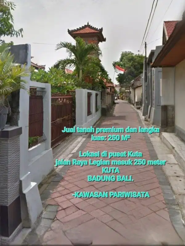 tanah premium 250m2 di legian kuta