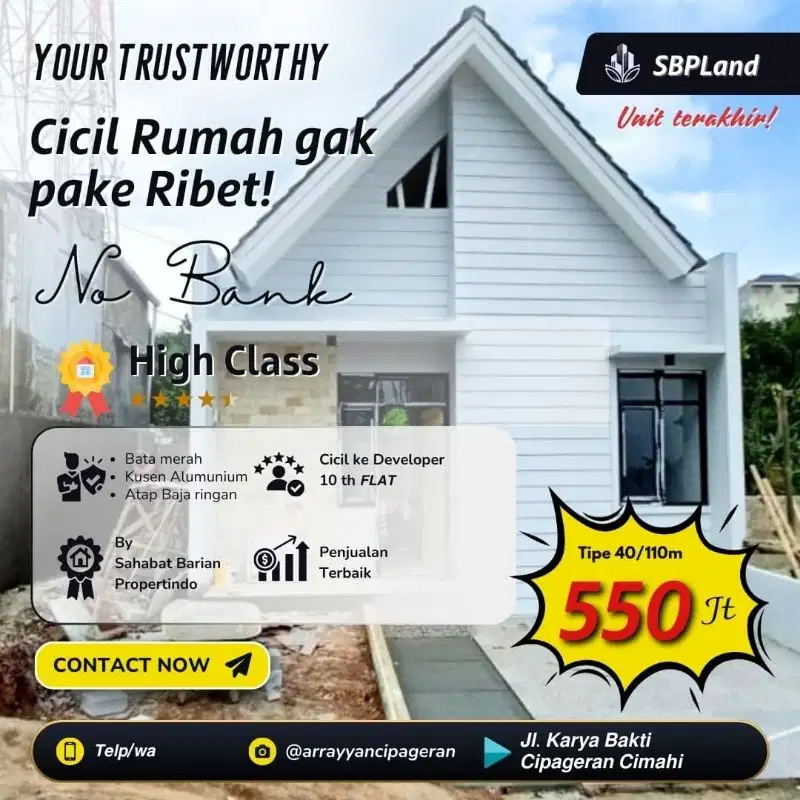Rumah Baru Murah 500jtaan Cipageran Cimahi