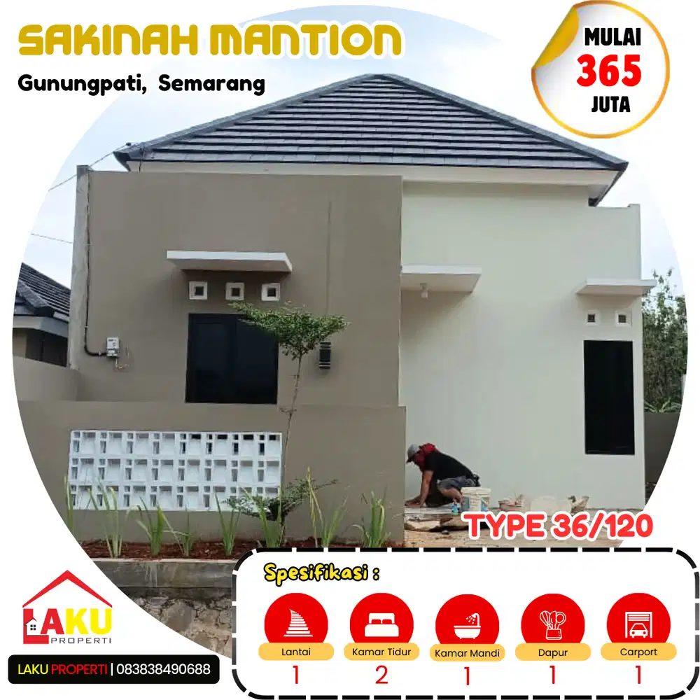 CLUSTER SAKINAH MANTION STRATEGIS SELANGKAH DARI TERMINAL GUNUNGPATI