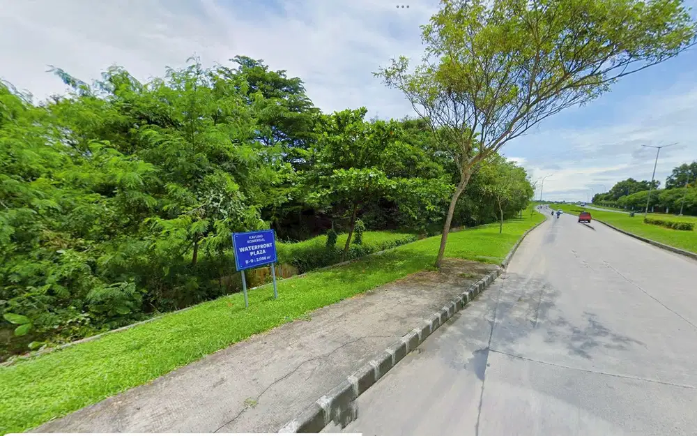 Tanah kavling komersial 2,038m kiic lippo akses pinngir jalan murah