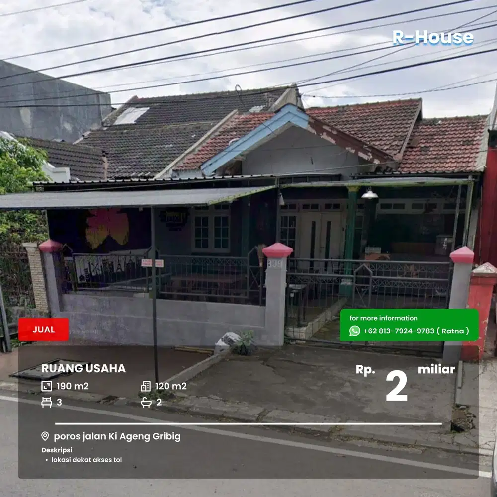 Ruang usaha poros jalan Raya Ki Agent Gribig