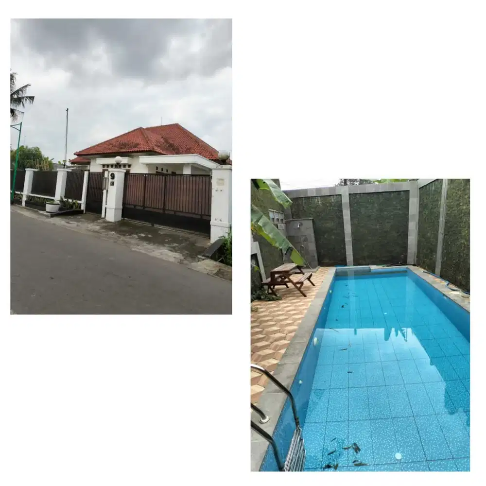 Rumah dengan kolam renang sangat strategis jln damai