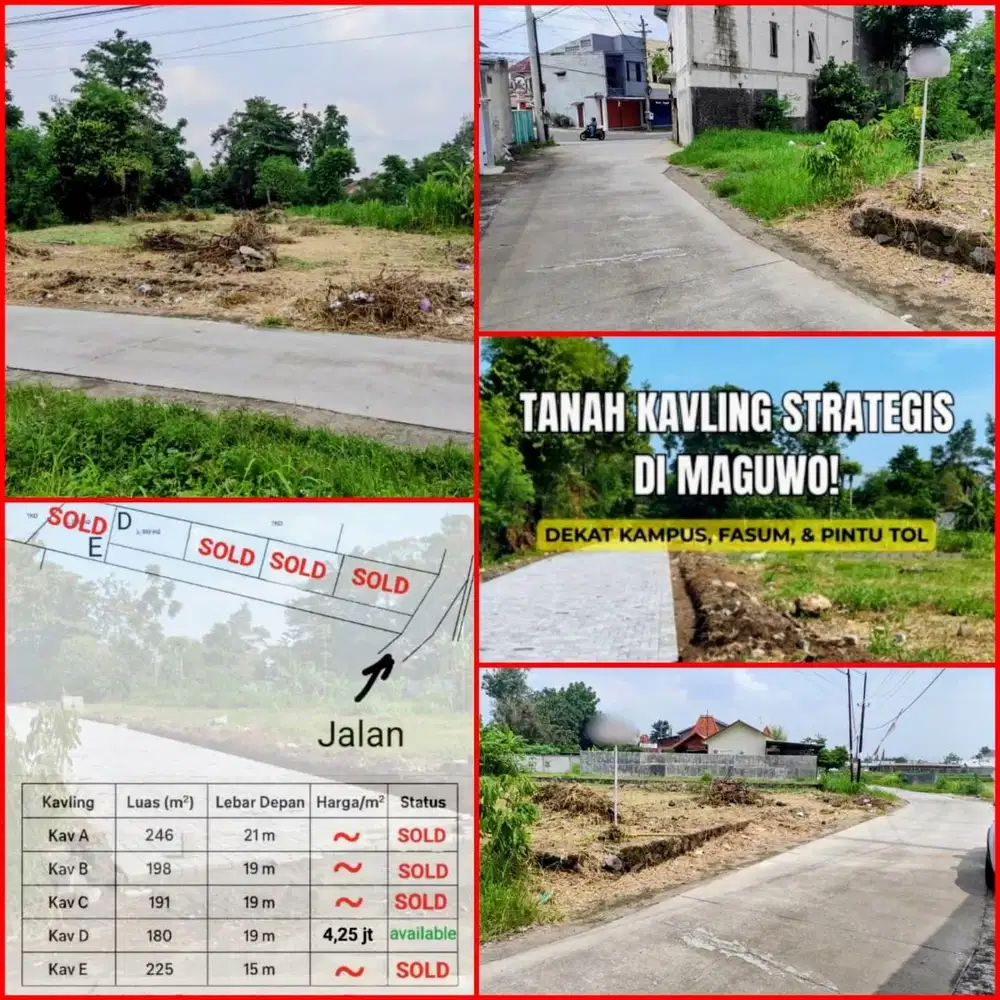 Tanag sangat stratwgis sambego maguwoharjo cocok hunian