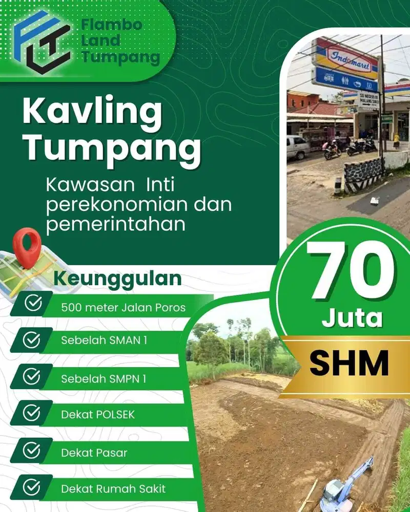 Tanah Kavling SHM Tumpang Malang Bisa dicicil 1th