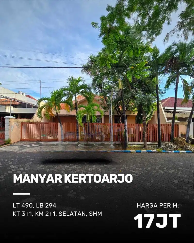 Rumah Manyar Kertoarjo Hitung Tanah