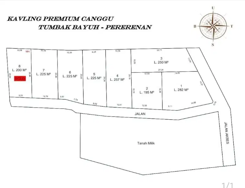 Tanah siap bangun di canggu