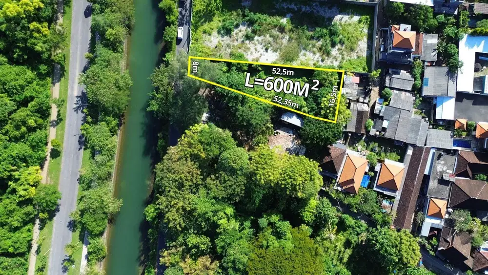 Dikontrakkan Tanah 6 Are View Laut dan Sungai Di Jalan Utama Tukad Pun