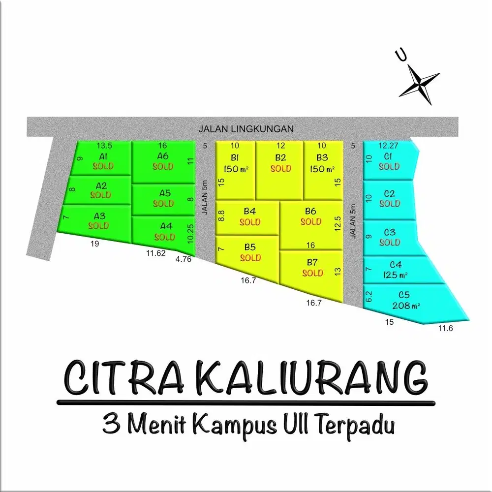 Tanah Area Kampus UII Jogja, Cocok untuk Kos dan Usaha
