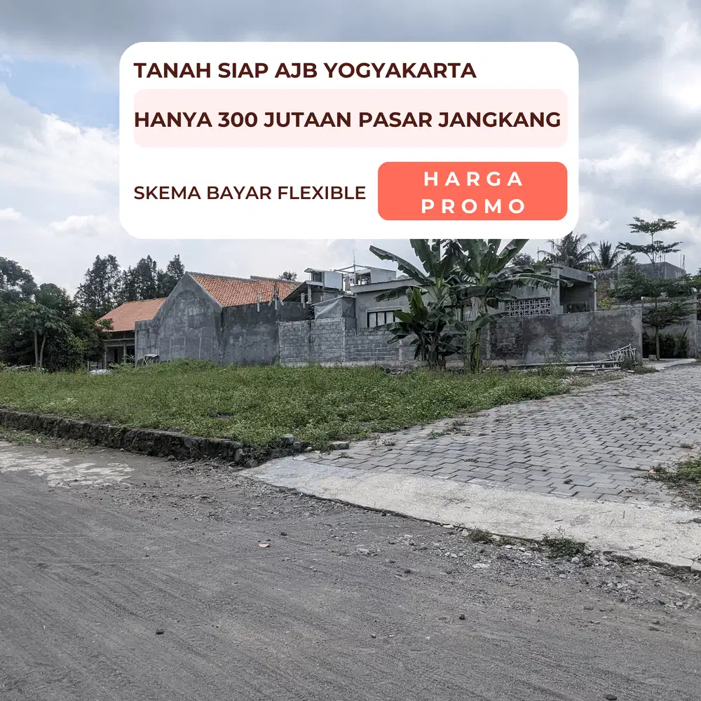 Tanah Siap Bangun Jogja Dekat Pasar Jangkang