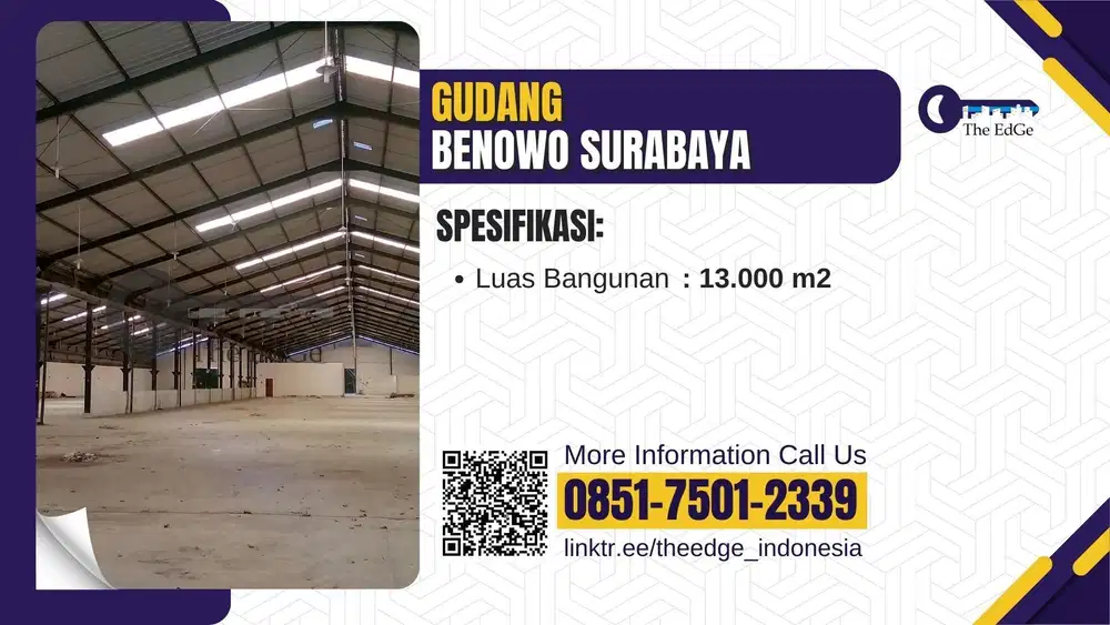Disewakan Gudang Gresik Luas 1.3 Hektar - The EdGe