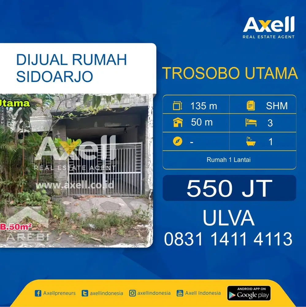 Rumah Trosobo Utama Dijual