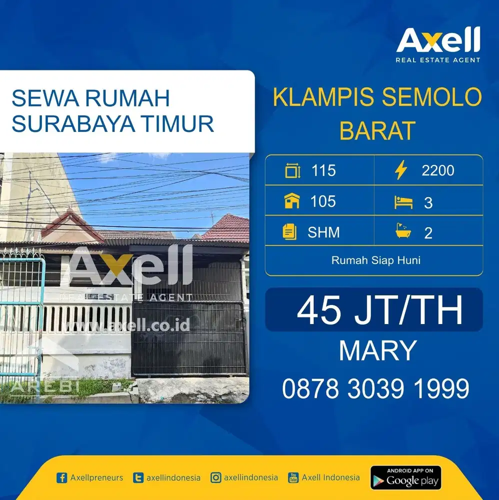 Rumah Klampis Semolo Barat Disewakan