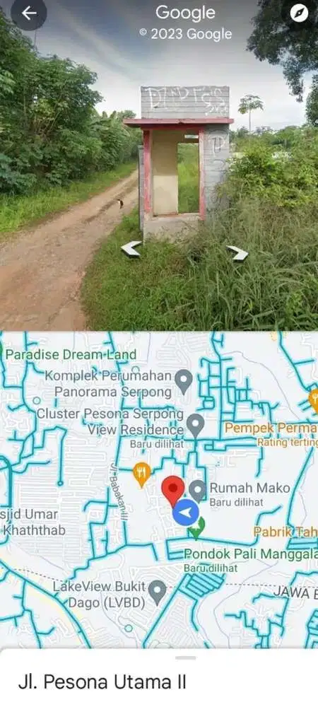 Dijual tanah di kavling batan pocis dekat pamulang