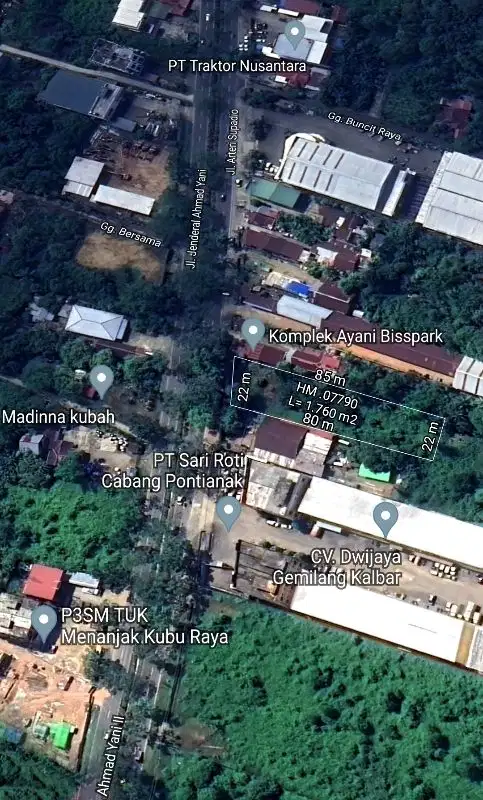 Tanah Tepi Jalan Ahmad Yani  22x85