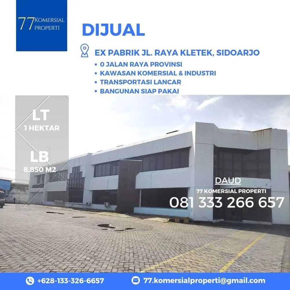 Murah Dijual Ex Pabrik Siap Pakai 0 Jalan Raya Kletek, Sidoarjo