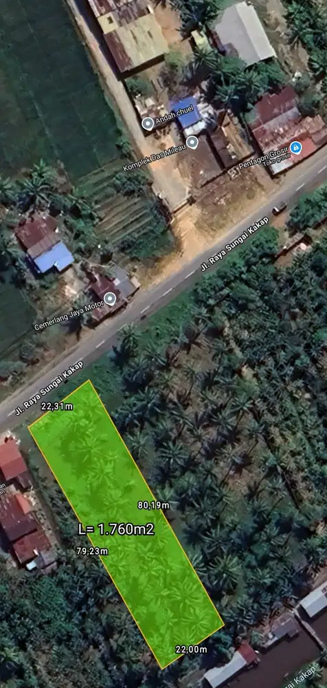 Tanah tepijalan raya sungai kakap Pal 8