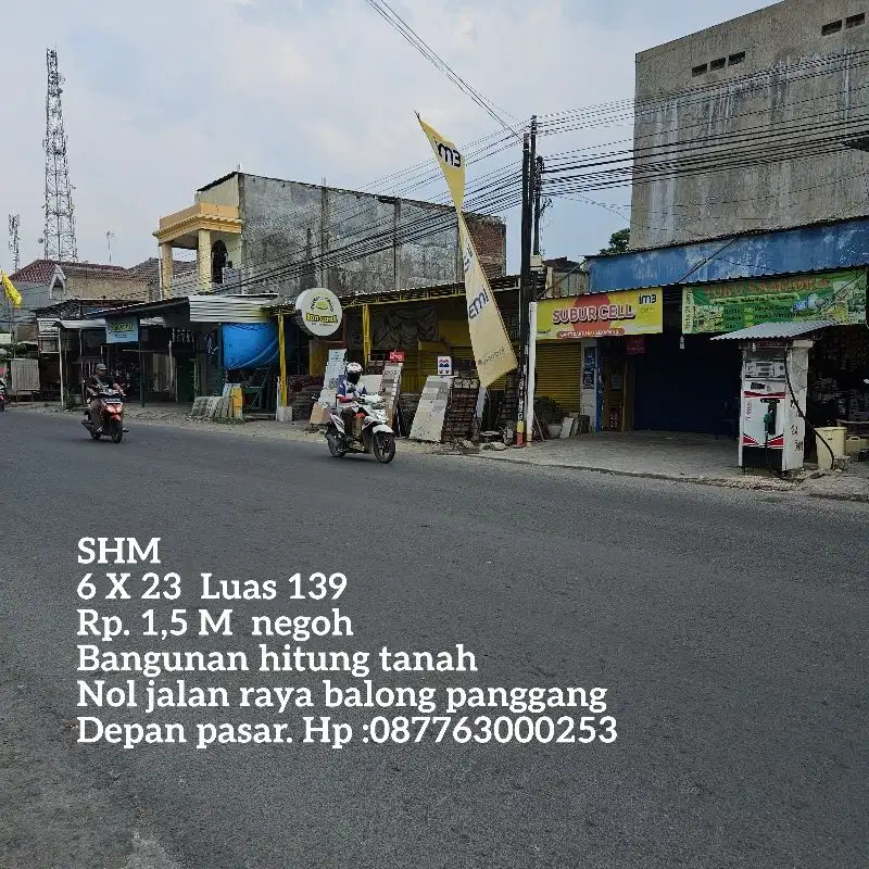 Bangunan hitung tanah depan pasar balong panggang