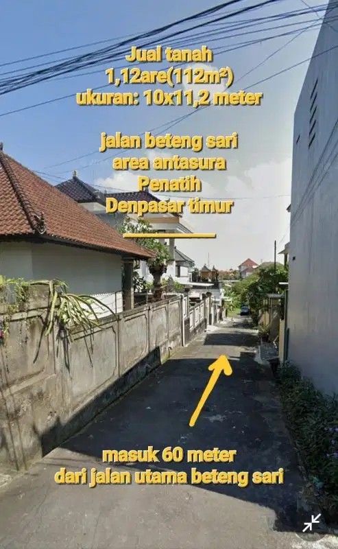 JUAL TANAH  perumahan112 m2 di beteng sari denpasar timur