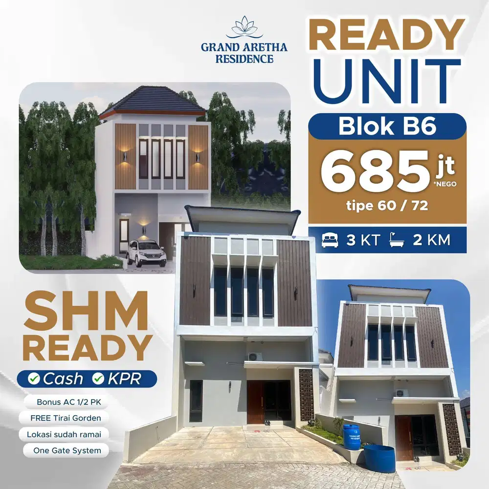 RUMAH READY SIAP HUNI  GRAND ARETHA RESIDENCE Tahap 1