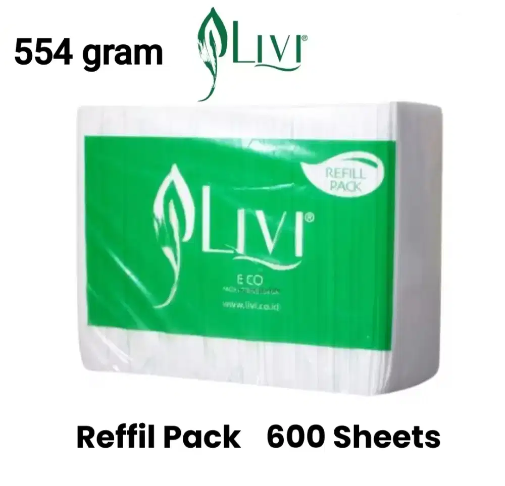 Tissue LIVI ECO Facial Refill 600s /554 gram/ tisu wajah/ tissue murah