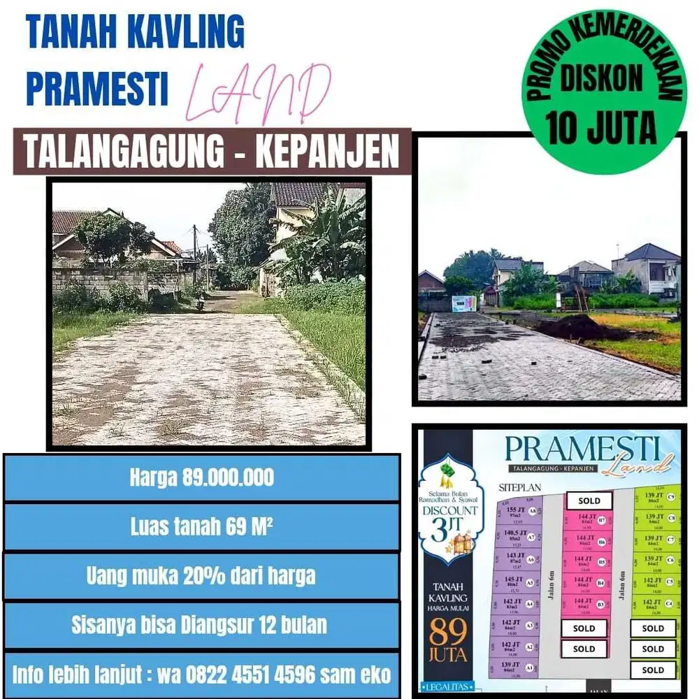 Tanah pribadi lokasi Strategis