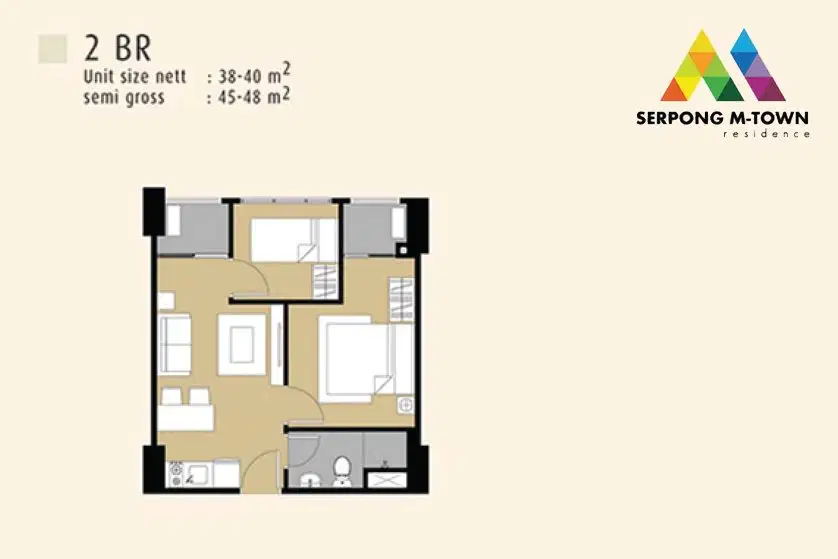 Dijual Super Murah  Apartement M Town  Residence 2 BR Tower Dakota