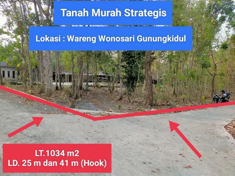 Jual tanah murah pekarangan Wonosari Gunung Kidul dekat kota dan Fasum