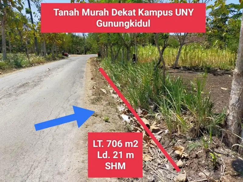 Jual Tanah murah strategis dekat kampus UNY Gunungkidul