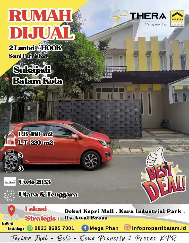 Dijual Murah Rumah 2 lantai Hook di sukajadi Boulevard