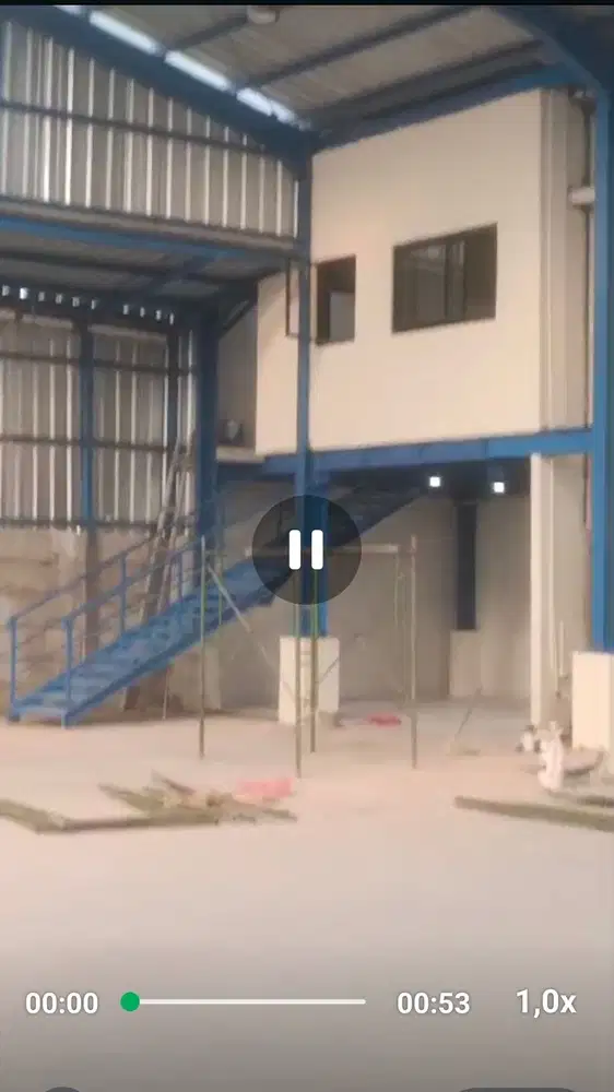 Disewakan gudang ada kantor siap pakai rapih