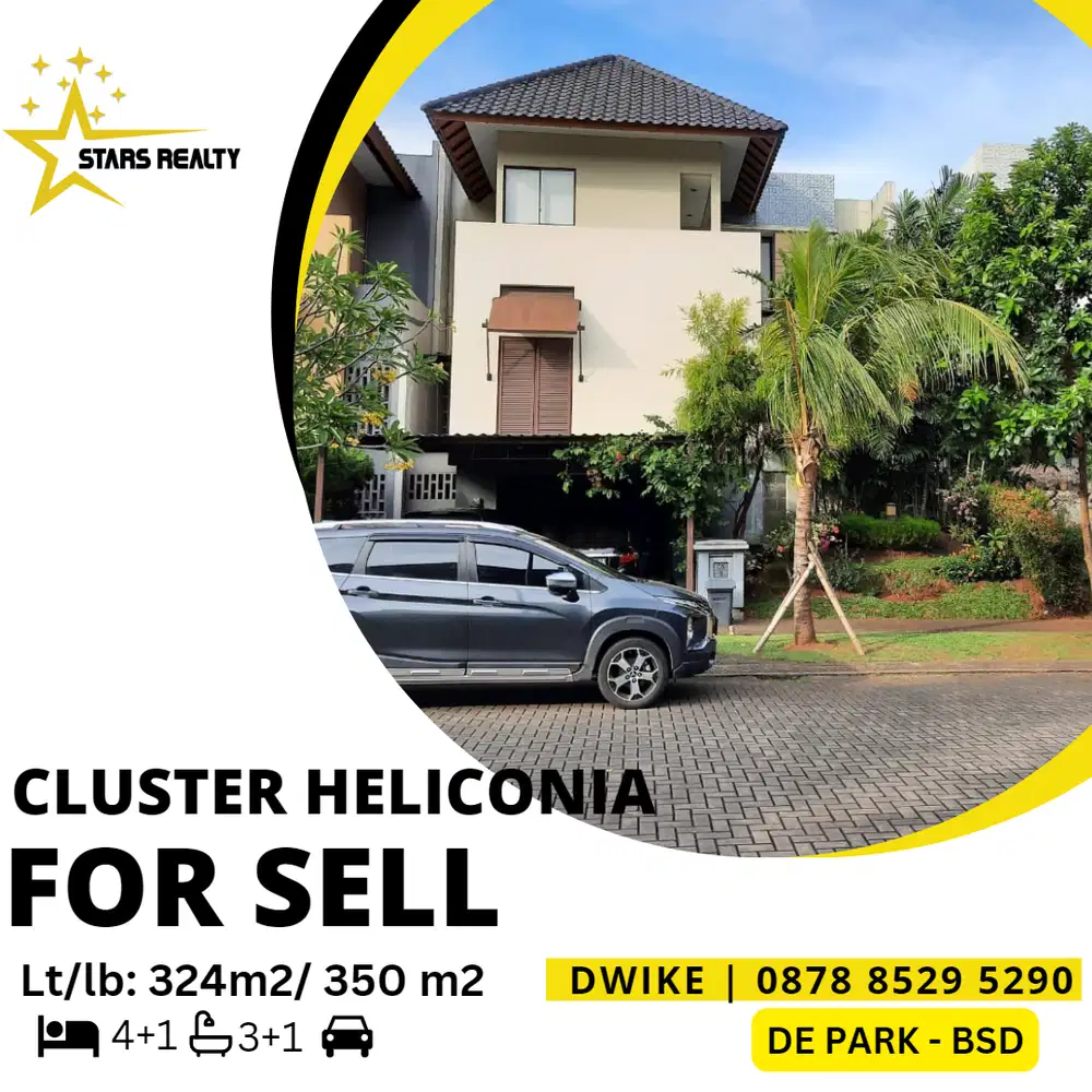 DIJUAL CEPAT Rumah Mewah di Cluster Heliconia De Park BSD City