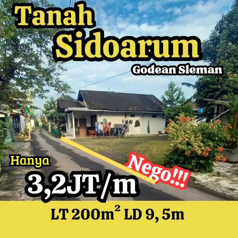 tanah dijual dekat ke kota jogja di Sidoarum