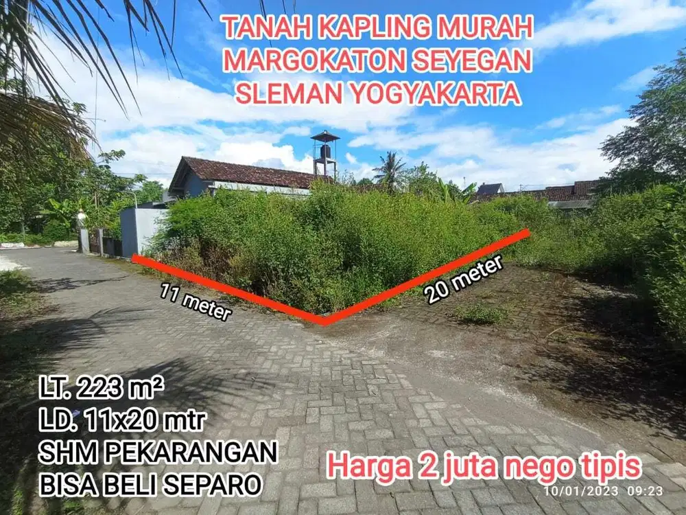 dijual tanah SHMP di sleman dekat kantor kepanewon margokaton seyegan