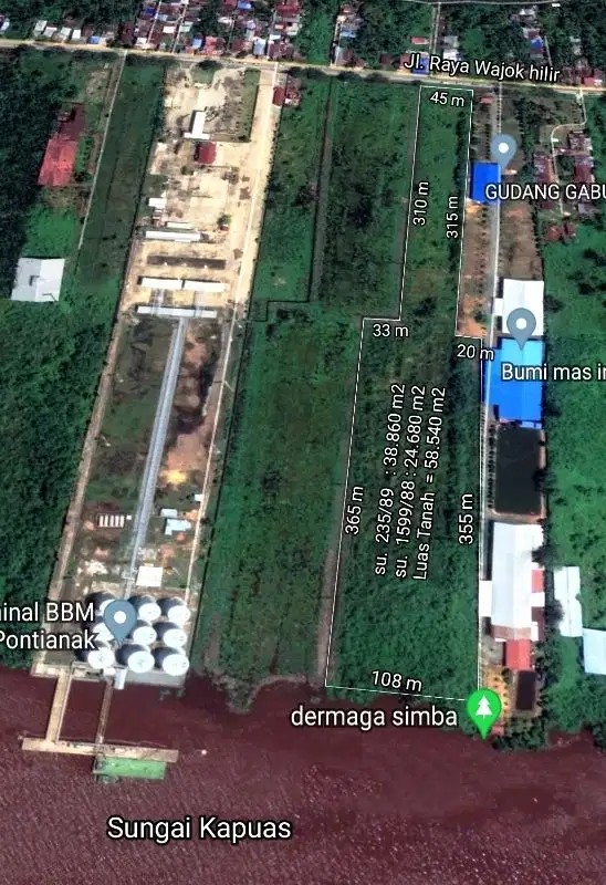 Tanah zona industri wajok hulu kabupaten Mempawah