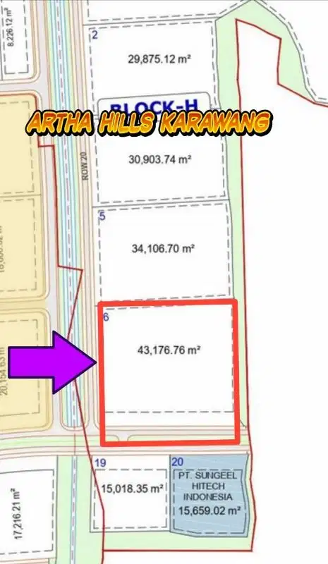 kavling siap pakai di artha hills karawang