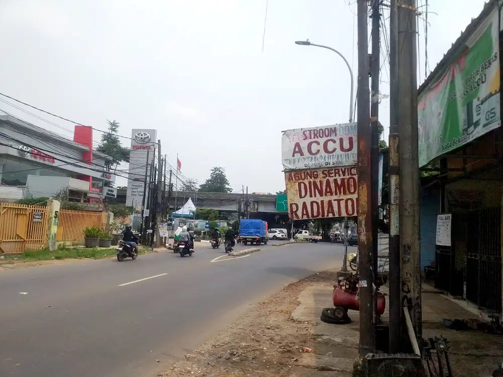 Tanah kosong bonus rmh & 5 kios aktif di pinggir jln raya jatiasih