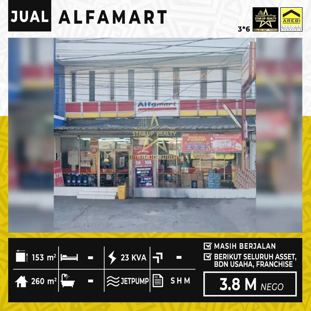 3,8M Dijual Alfamart berikut asset dan Badan usaha Franchise nya