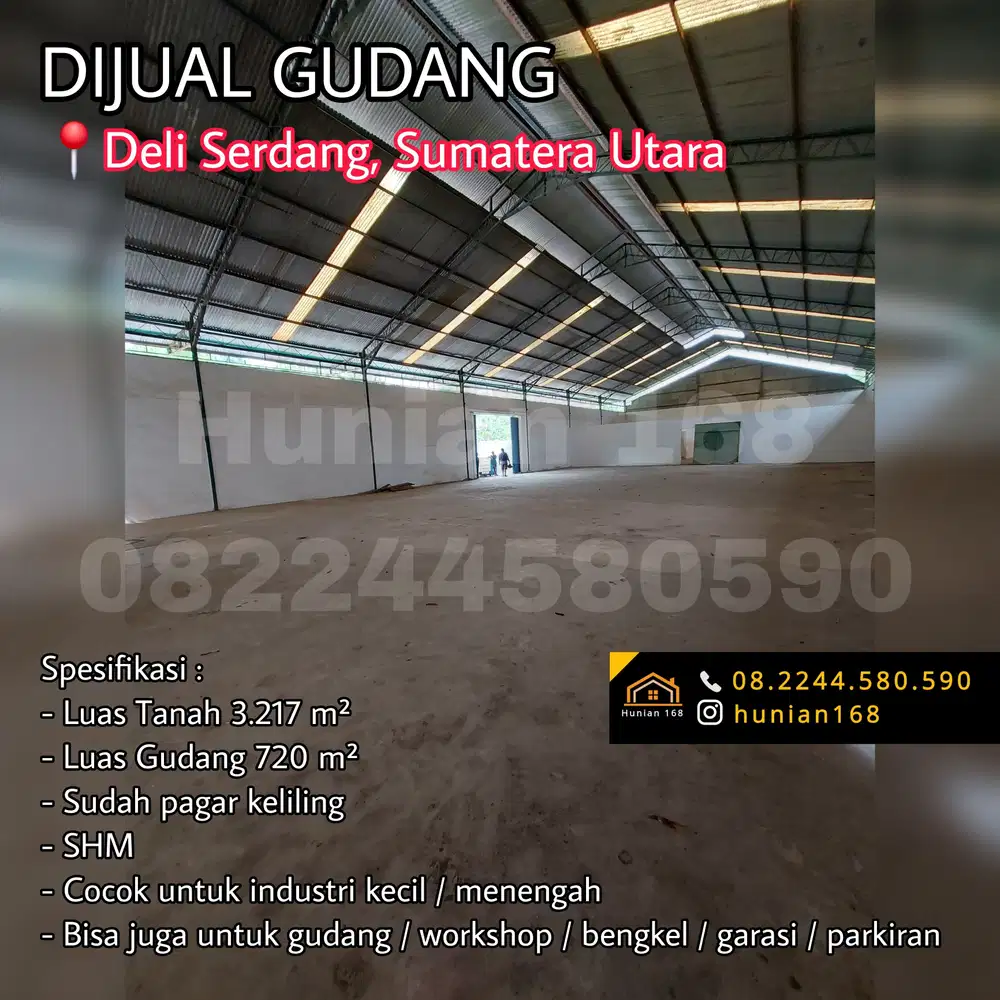 GUDANG TANAH PABRIK INDUSTRI Raya Deli Serdang Sumatera Utara Medan