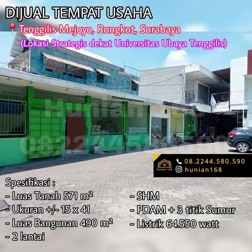Ruko Tanah Rumah Kost Raya Tenggilis Mejoyo Universitas Ubaya Surabaya