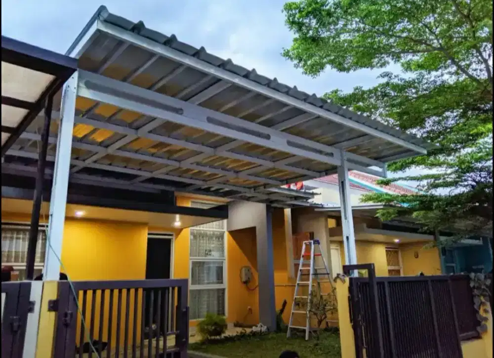 Kanopi atap spandek rangka bajaringan