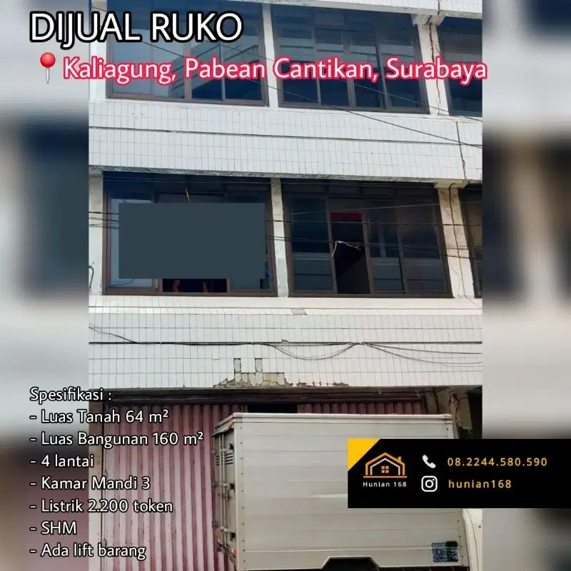 RUKO Kaliagung Kalimati Wetan Pasar Pabean Kapasan Surabaya Utara