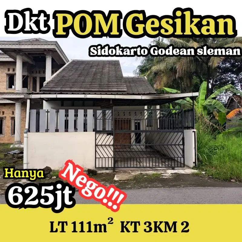 rumah dekat jalan raya godean km 8 sidokarto