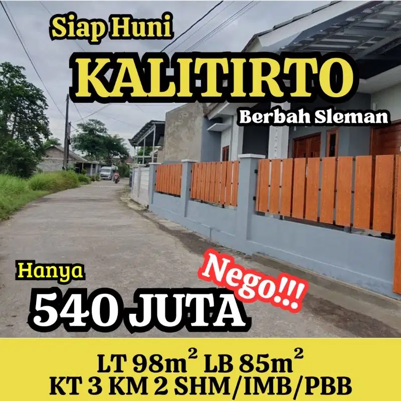 Rumah dekat AAU berbah selatan jalan jogja solo akses jalan lebar