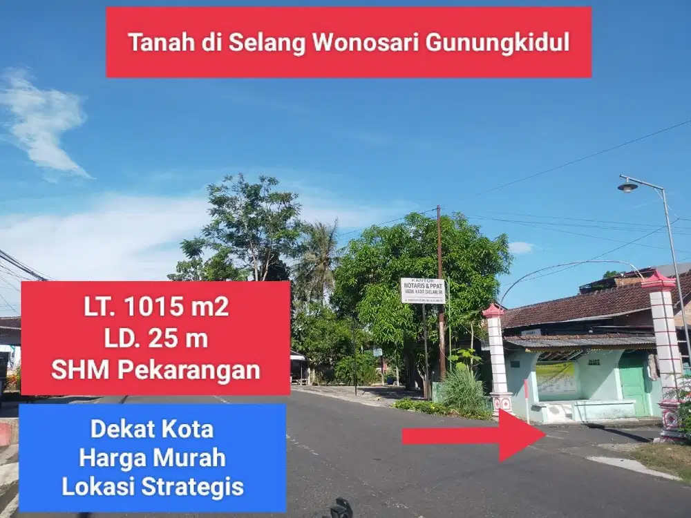 Jual tanah murah di Kota Wonosari Gunung Kidul