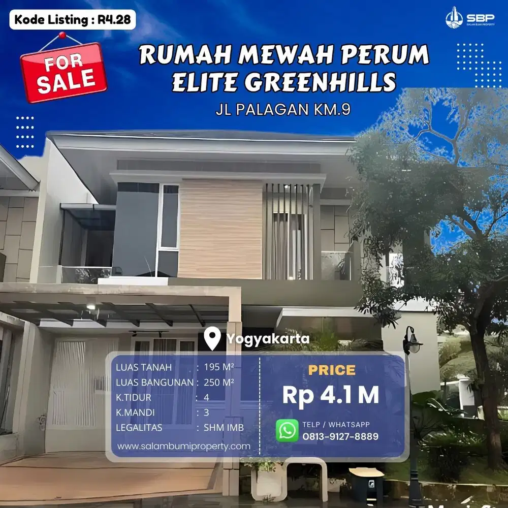 Rumah bagus mewah di dalam perumahan elit greenhiil Yogyakarta