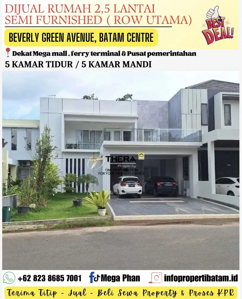 Dijual Rumah 2,5 Lantai Semi Furnished di Beverly Green Avenue