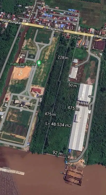 Tanah sampai sungai wajok Hilir