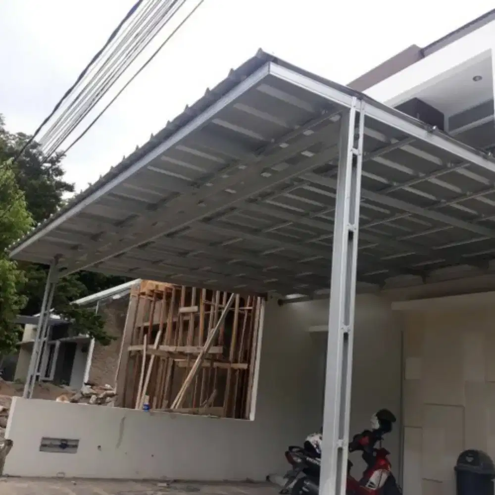 Kanopi atap spandek rangka bajaringan