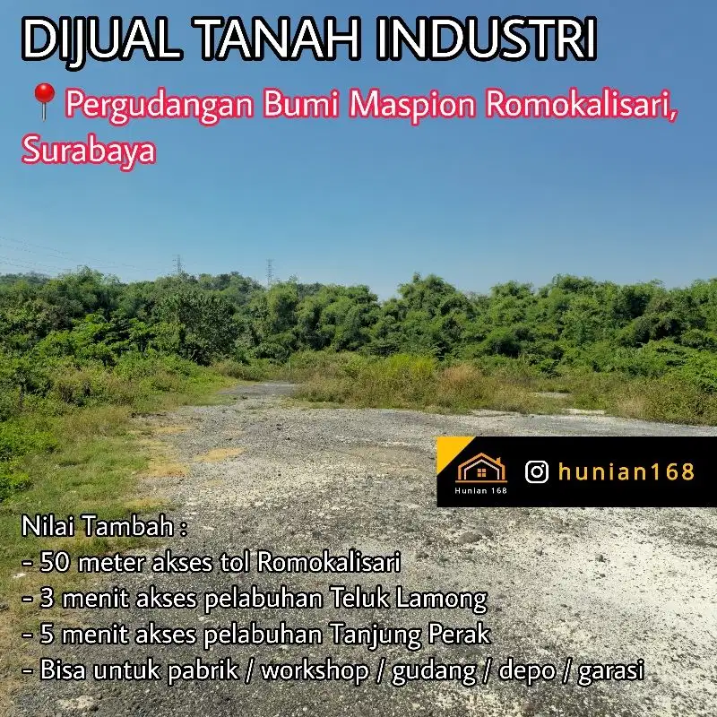 Tanah Industri Raya Gudang Bumi Maspion Romokalisari Surabaya Gresik